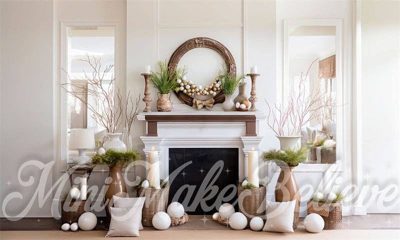 Kate Natural Easter Wall Fireplace Backdrop Designed by Mini MakeBelieve - Kate Backdrop AU