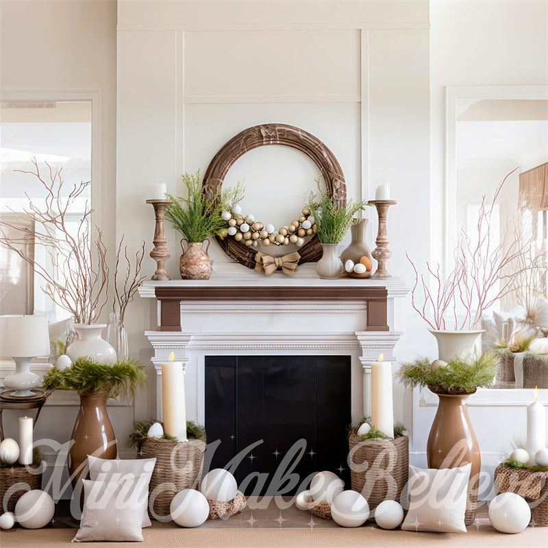 Kate Natural Easter Wall Fireplace Backdrop Designed by Mini MakeBelieve - Kate Backdrop AU