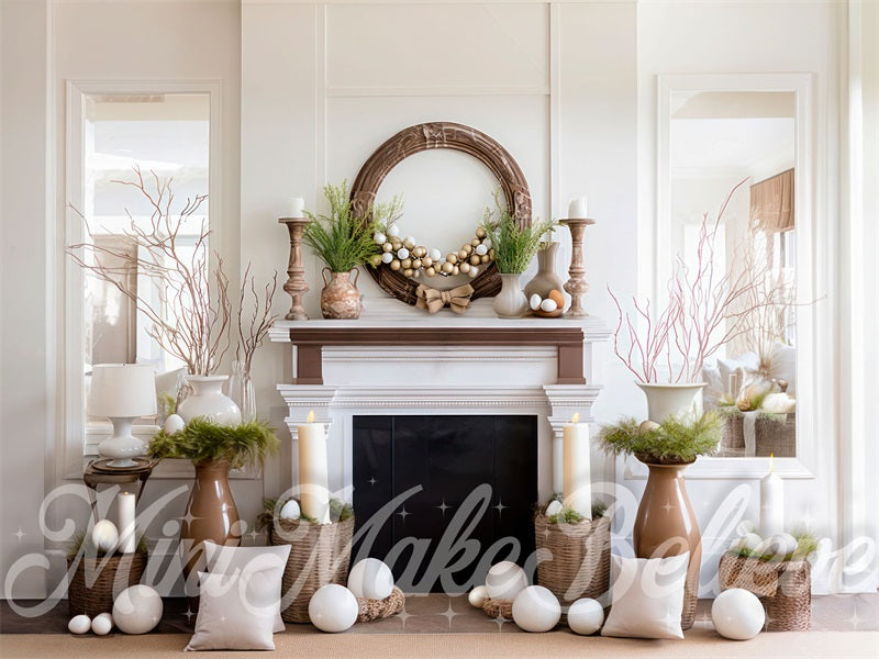 Kate Natural Easter Wall Fireplace Backdrop Designed by Mini MakeBelieve - Kate Backdrop AU