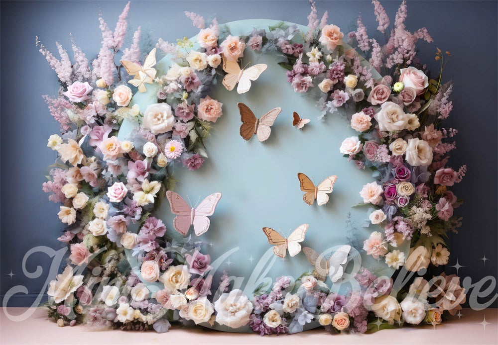 Kate Butterfly Floral Arch Backdrop Designed by Mini MakeBelieve - Kate Backdrop AU
