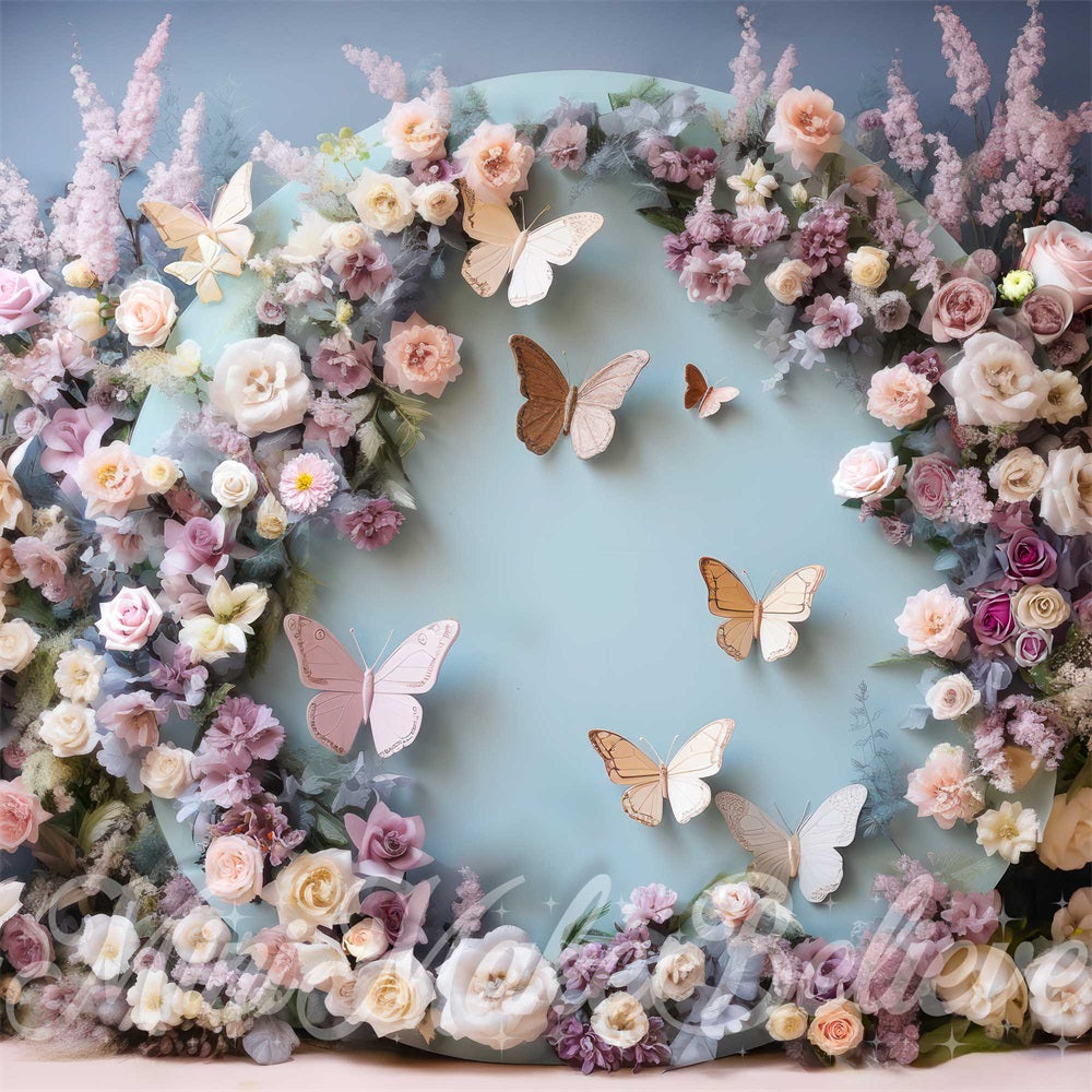 Kate Butterfly Floral Arch Backdrop Designed by Mini MakeBelieve - Kate Backdrop AU