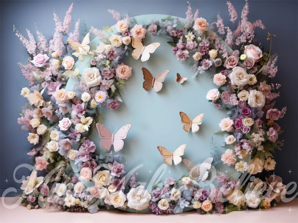 Kate Butterfly Floral Arch Backdrop Designed by Mini MakeBelieve - Kate Backdrop AU