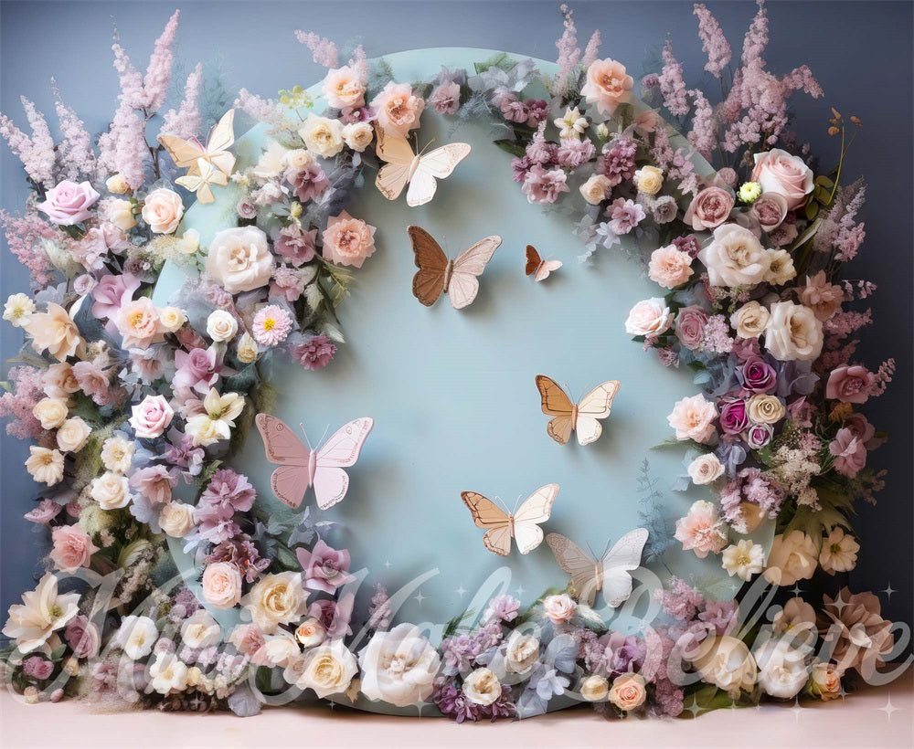 Kate Butterfly Floral Arch Backdrop Designed by Mini MakeBelieve - Kate Backdrop AU