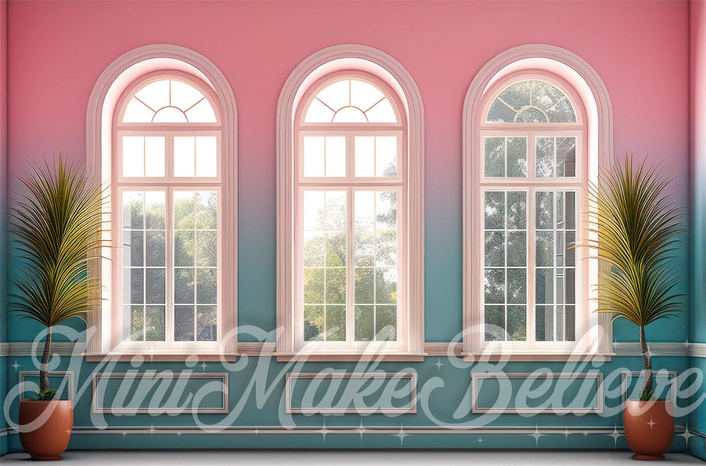 Kate Pink Blue Summer Interior Backdrop Designed by Mini MakeBelieve - Kate Backdrop AU