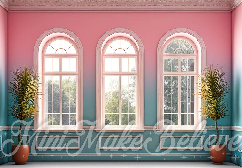 Kate Pink Blue Summer Interior Backdrop Designed by Mini MakeBelieve - Kate Backdrop AU