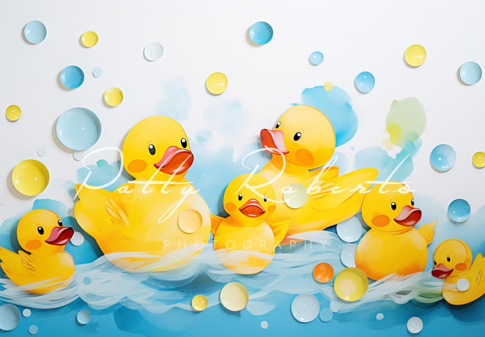 Kate Smash Bath Yellow Ducks Backdrop Designed by Patty Roberts