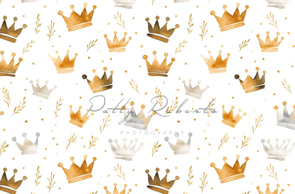 Kate Watercolor Crowns Backdrop Designed by Patty Robertss - Kate Backdrop AU