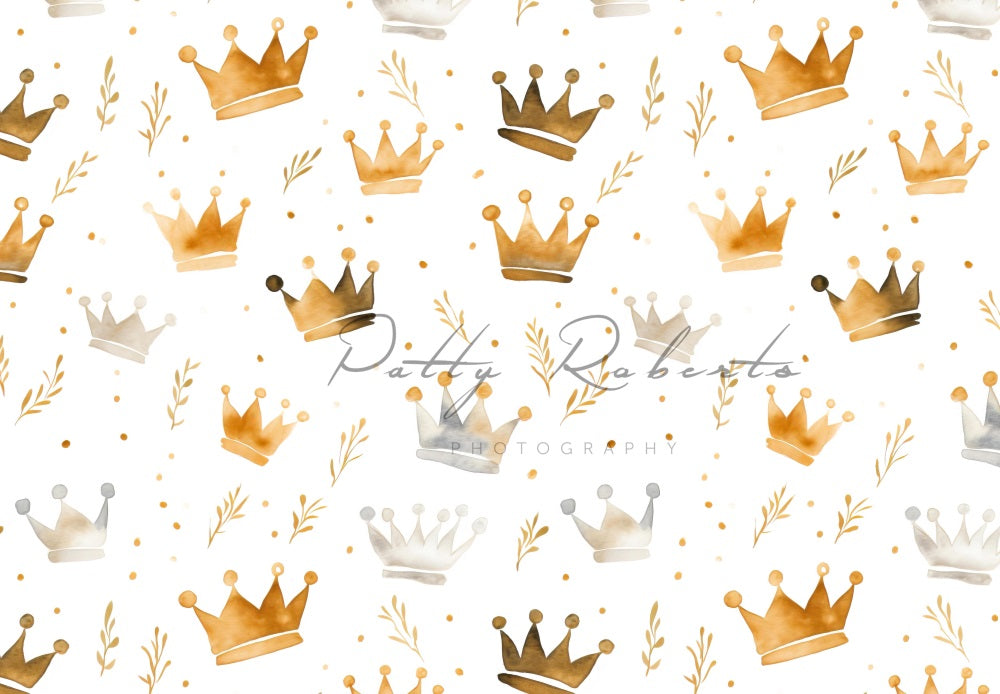 Kate Watercolor Crowns Backdrop Designed by Patty Robertss - Kate Backdrop AU