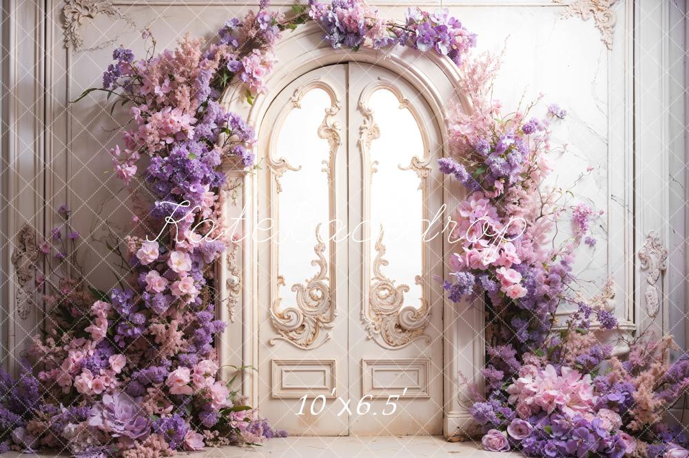 Kate Spring Fresh Flowers Retro Door Backdrop Designed by Emetselch - Kate Backdrop AU