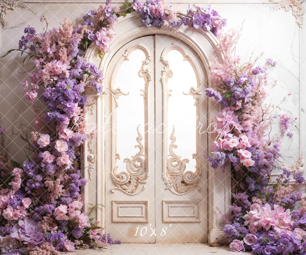Kate Spring Fresh Flowers Retro Door Backdrop Designed by Emetselch - Kate Backdrop AU