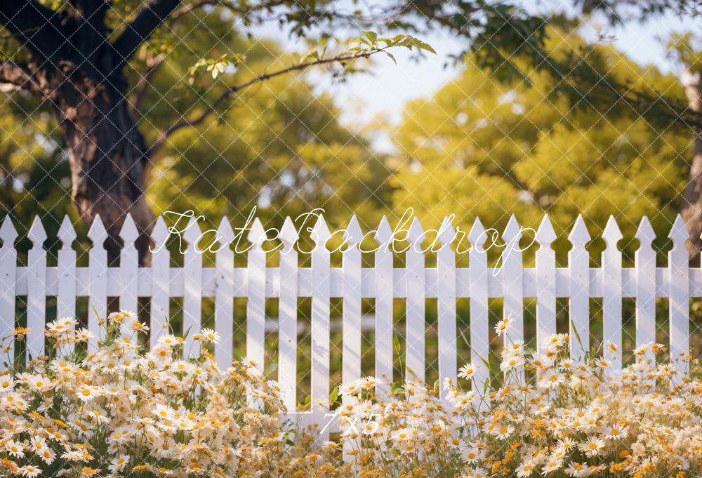 Kate Spring Flowers Fence Backdrop Designed by Emetselch - Kate Backdrop AU