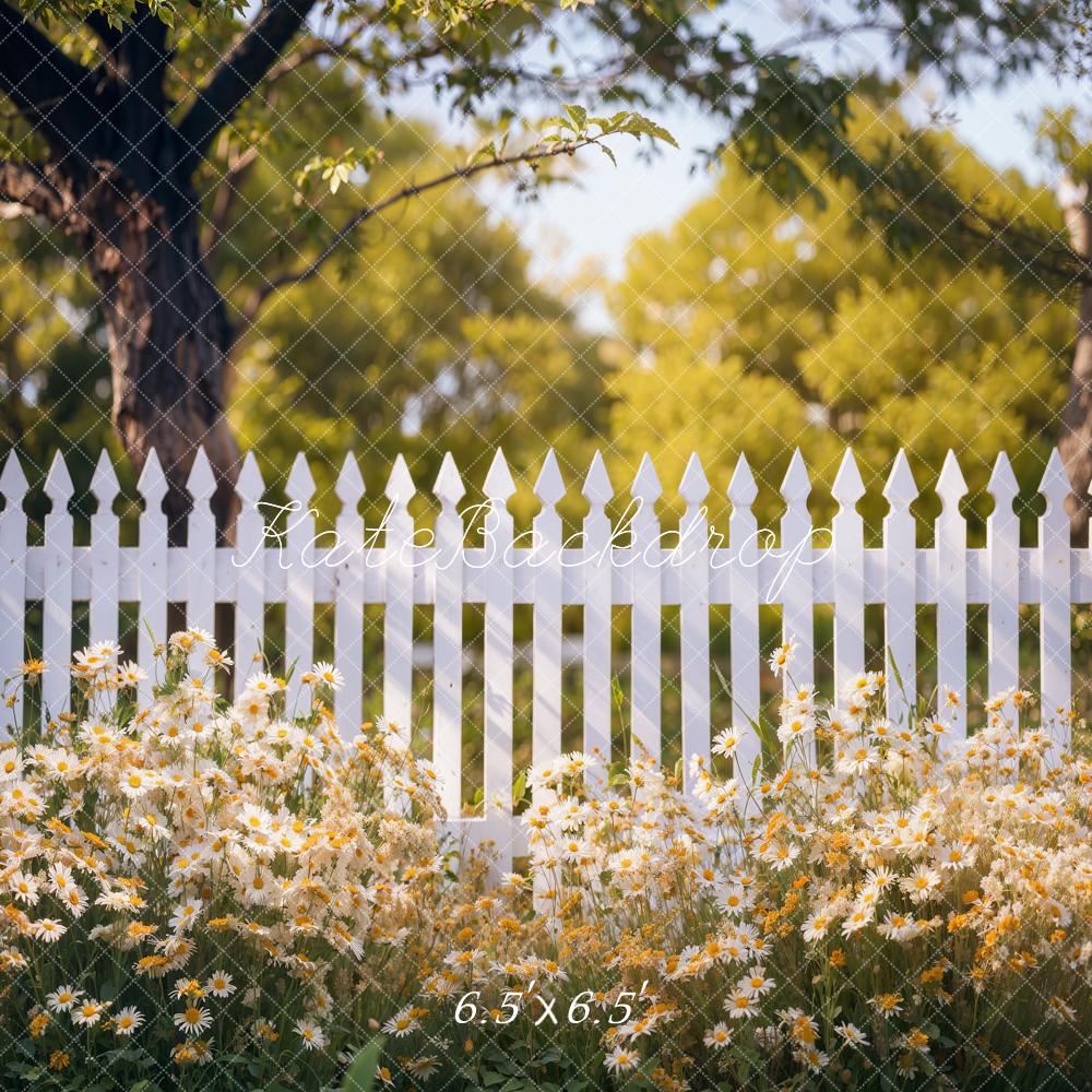 Kate Spring Flowers Fence Backdrop Designed by Emetselch - Kate Backdrop AU