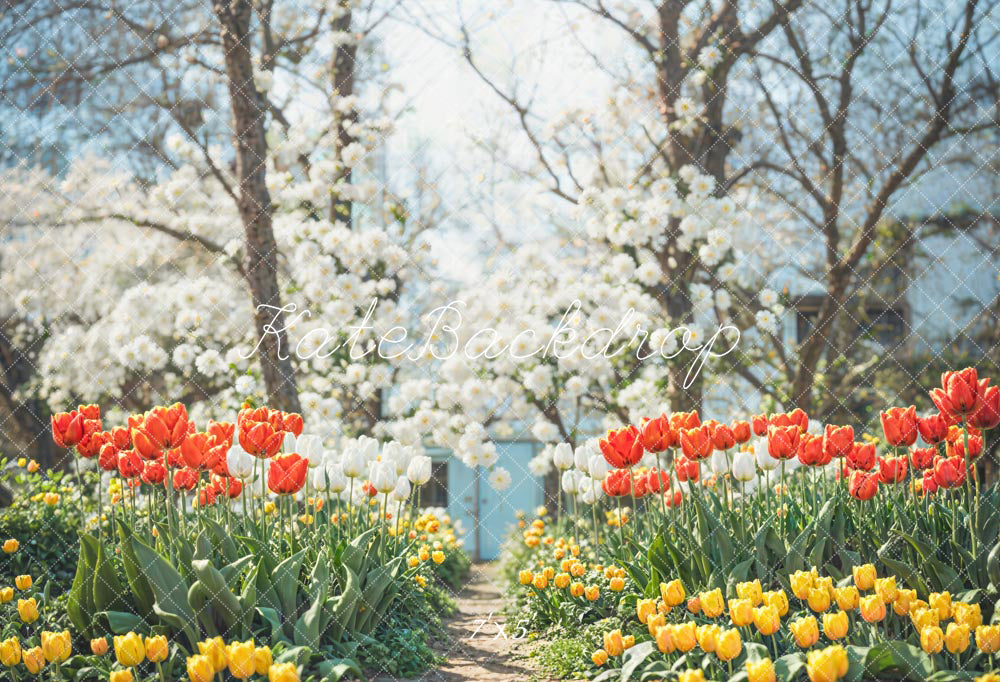 Kate Spring Flower Path Backdrop Designed by Chain Photography