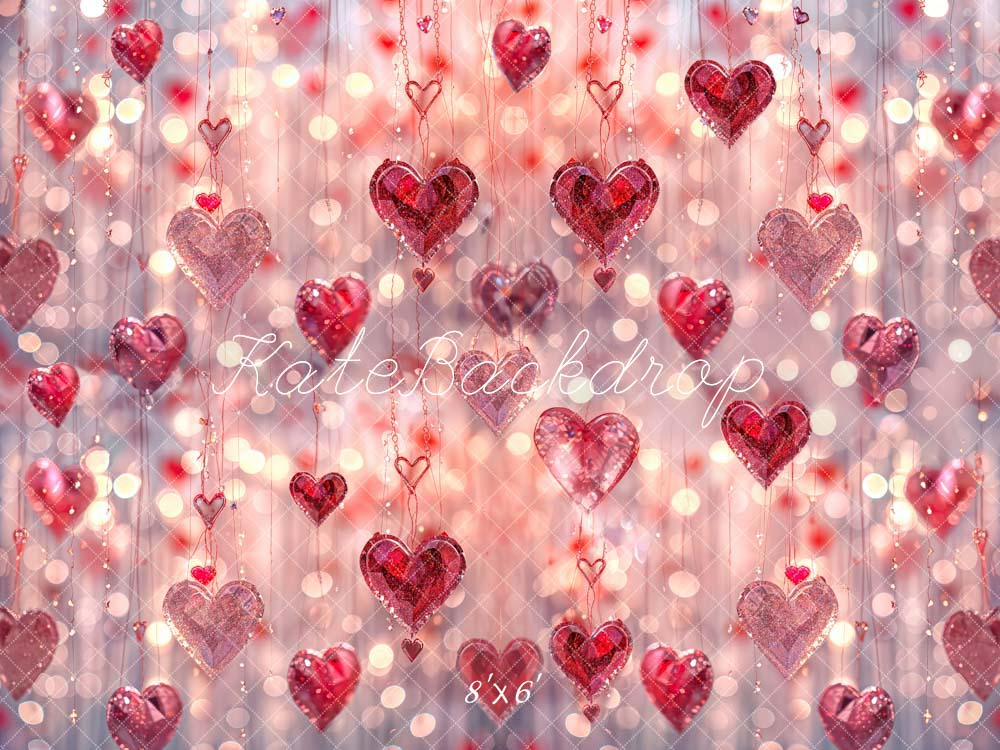 Kate Valentine's Day Pink Heart Crystal Backdrop Designed by Chain Photography - Kate Backdrop AU