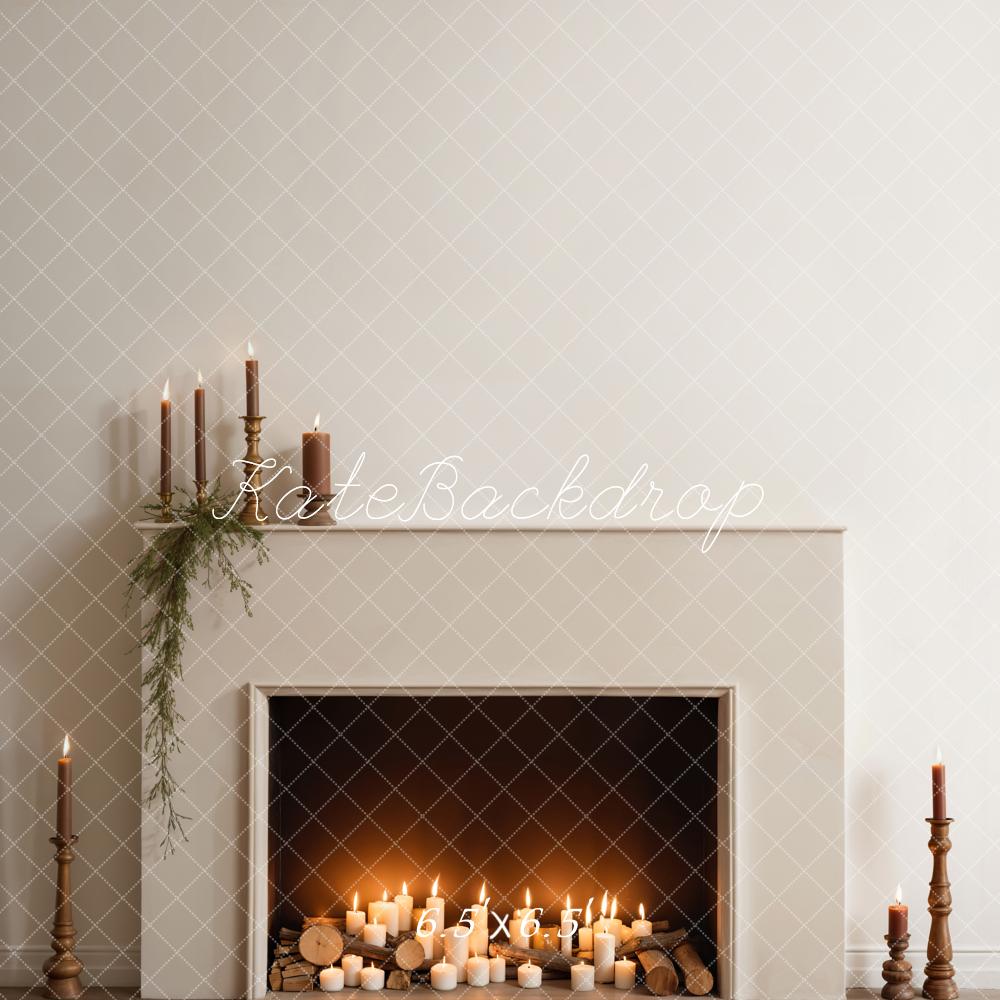 Kate Modern Candle Fireplace Backdrop Designed by Emetselch