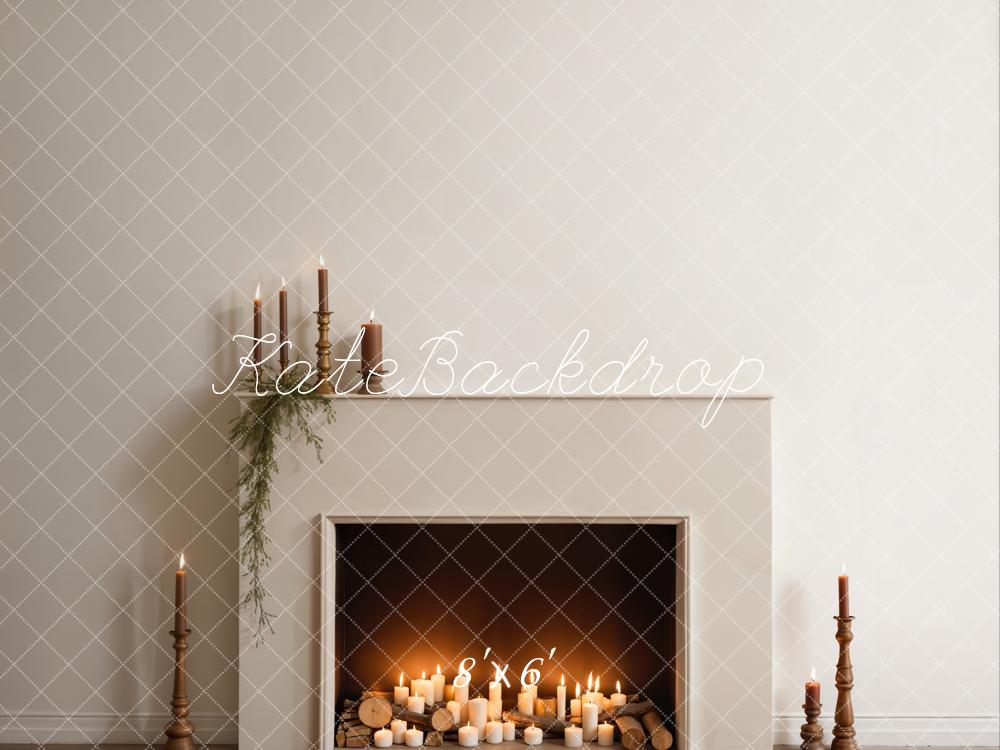 Kate Modern Candle Fireplace Backdrop Designed by Emetselch