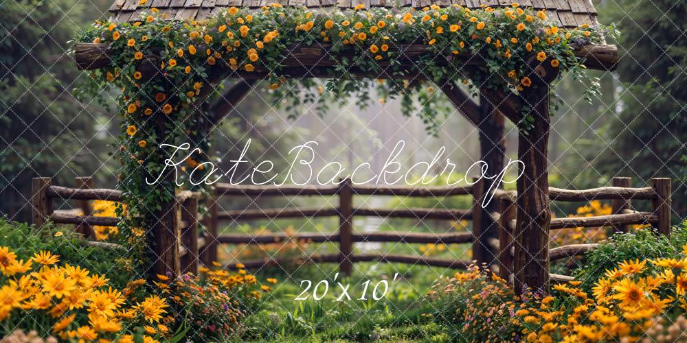 Kate Spring Flowers Wooden Fence Backdrop Designed by Chain Photography