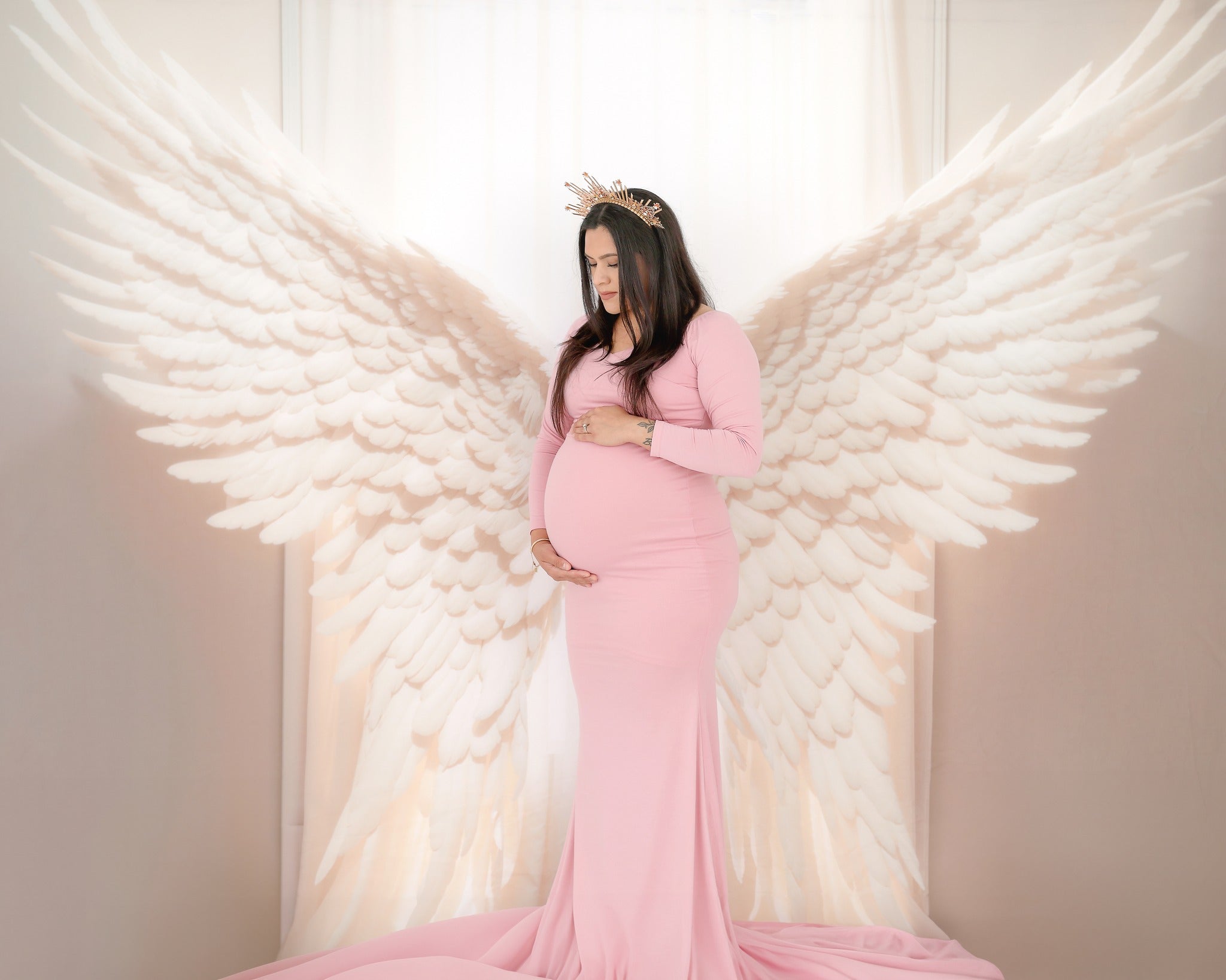 Kate White Feathered Wings Window Backdrop Designed by Chain Photography - Kate Backdrop AU