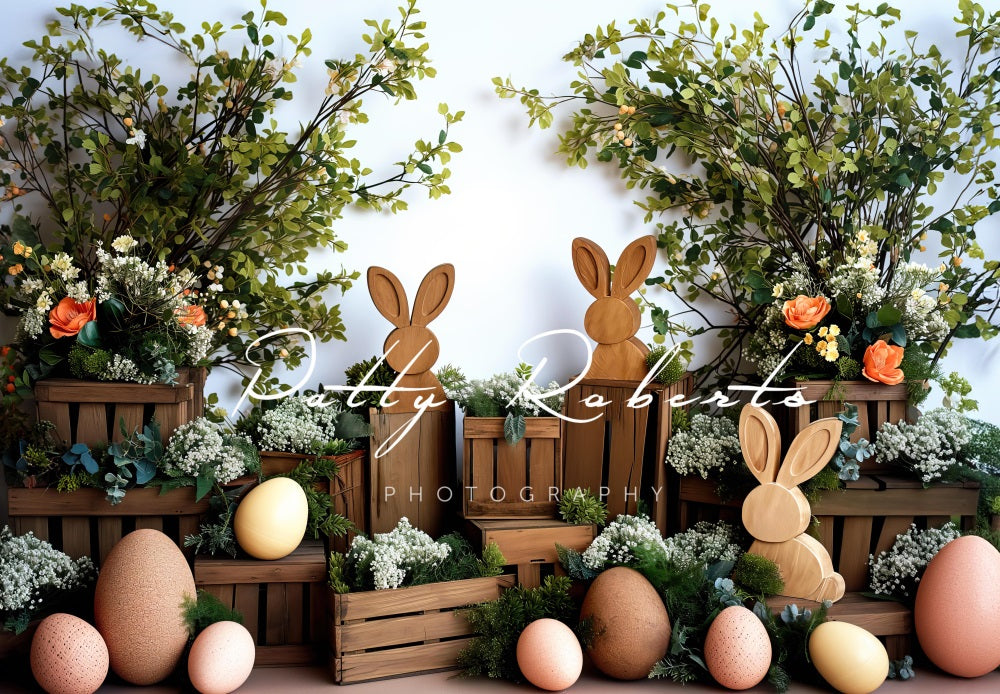 Kate Wooden Bunnies Easter Backdrop Designed by Patty Roberts