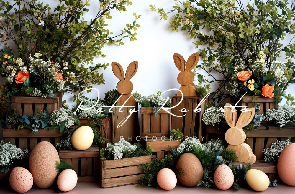 Kate Wooden Bunnies Easter Backdrop Designed by Patty Roberts