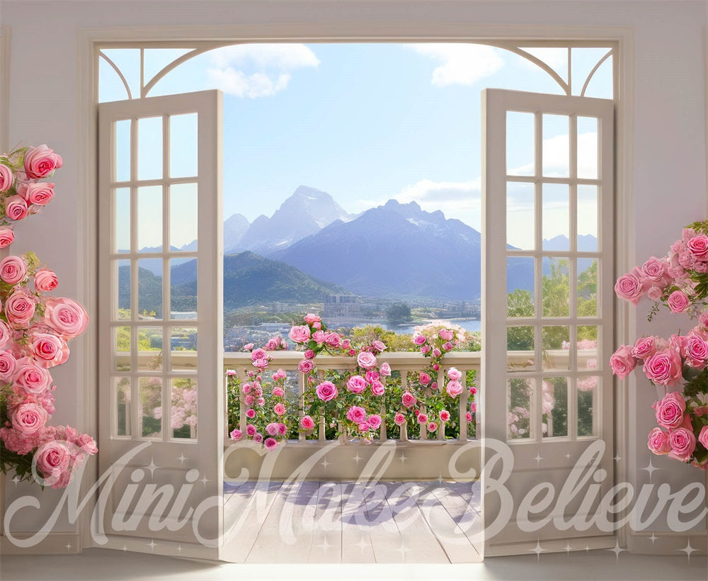 Kate Spring Interior French Doors Backdrop Designed by Mini MakeBelieve