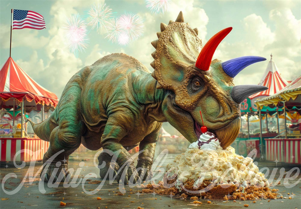 Kate Dino Tricera Independence Backdrop Designed by Mini MakeBelieve - Kate Backdrop AU
