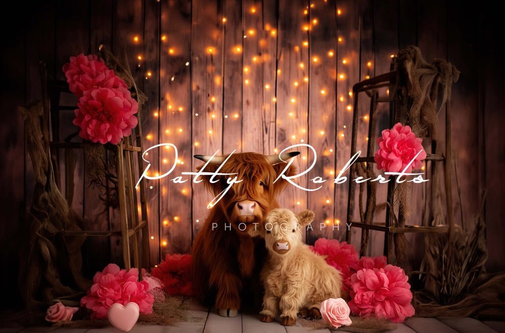 Kate Higland Cow Valentines Day Backdrop Designed by Patty Robertss - Kate Backdrop AU