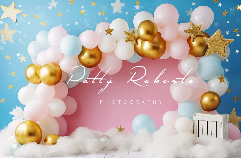 Kate Smash Cake Pink and Blue Backdrop Designed by Patty Roberts