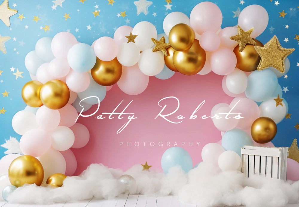 Kate Smash Cake Pink and Blue Backdrop Designed by Patty Roberts