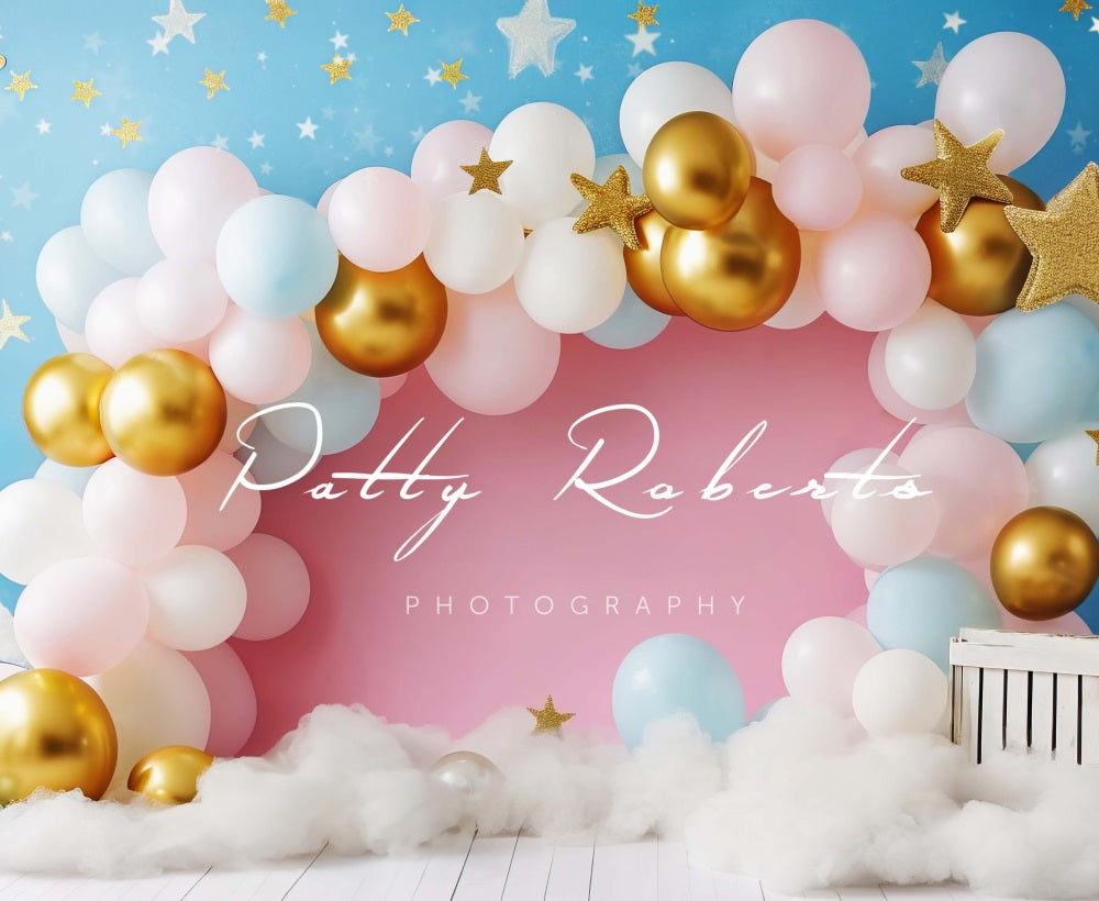 Kate Smash Cake Pink and Blue Backdrop Designed by Patty Robertss - Kate Backdrop AU