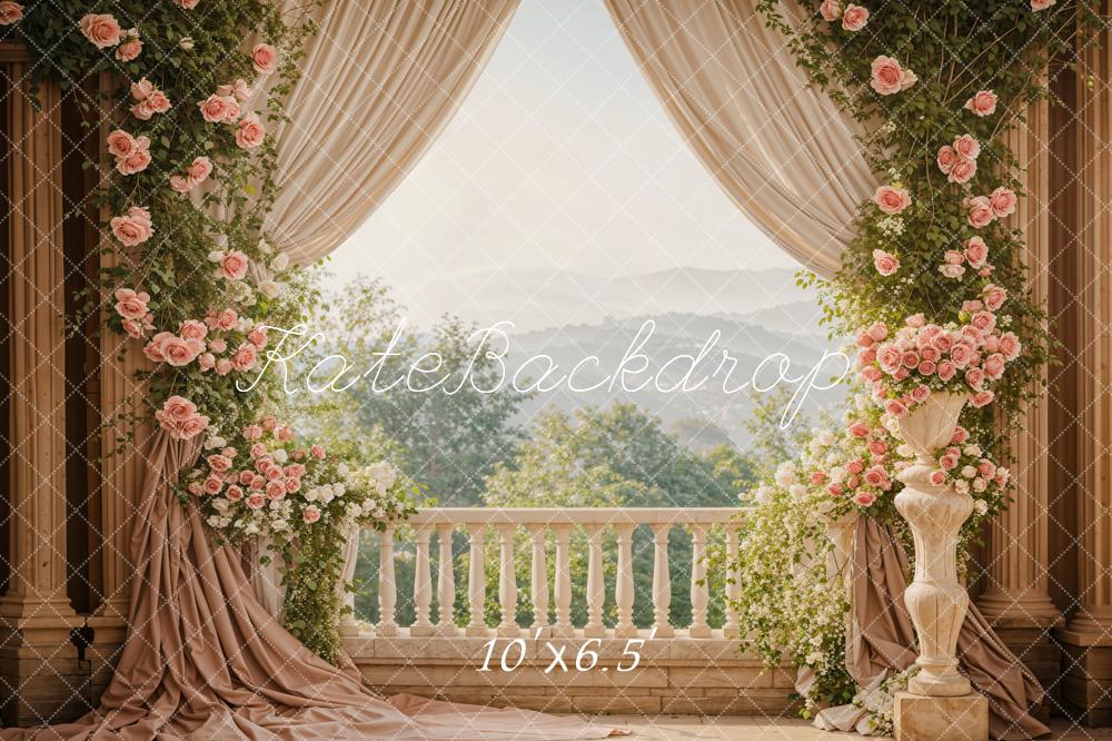 Kate Spring Flowers Curtain Balcony Backdrop Designed by Emetselch - Kate Backdrop AU