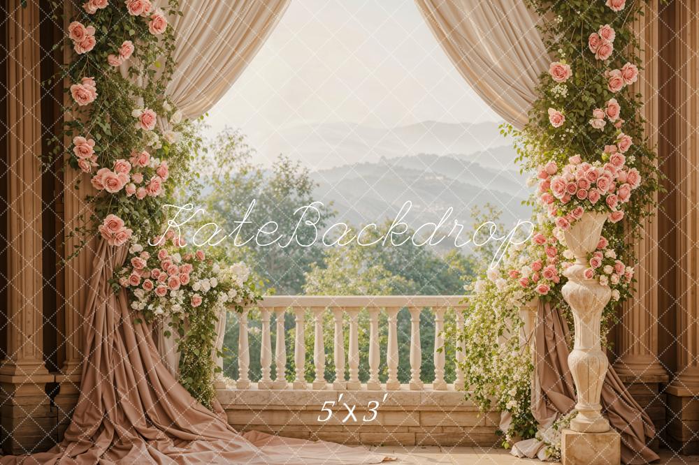Kate Spring Flowers Curtain Balcony Backdrop Designed by Emetselch - Kate Backdrop AU