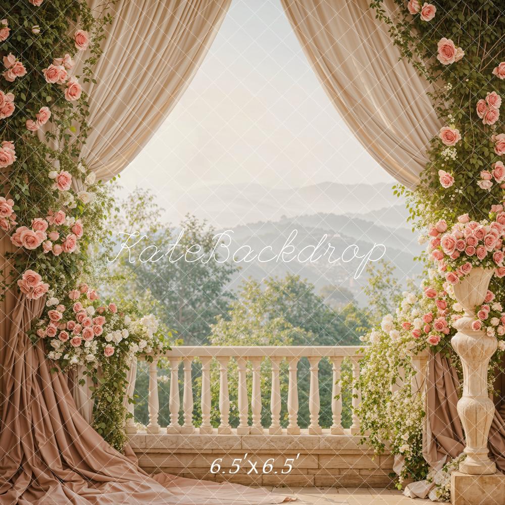 Kate Spring Flowers Curtain Balcony Backdrop Designed by Emetselch - Kate Backdrop AU