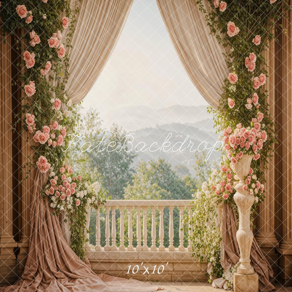 Kate Spring Flowers Curtain Balcony Backdrop Designed by Emetselch - Kate Backdrop AU
