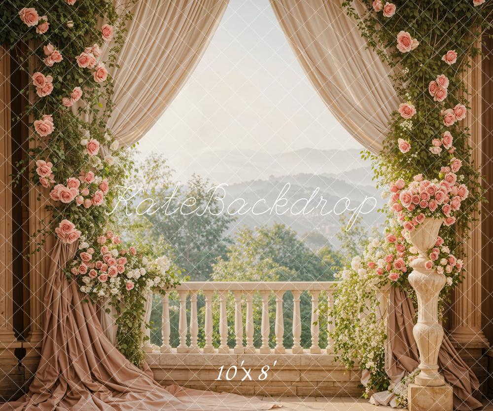 Kate Spring Flowers Curtain Balcony Backdrop Designed by Emetselch - Kate Backdrop AU