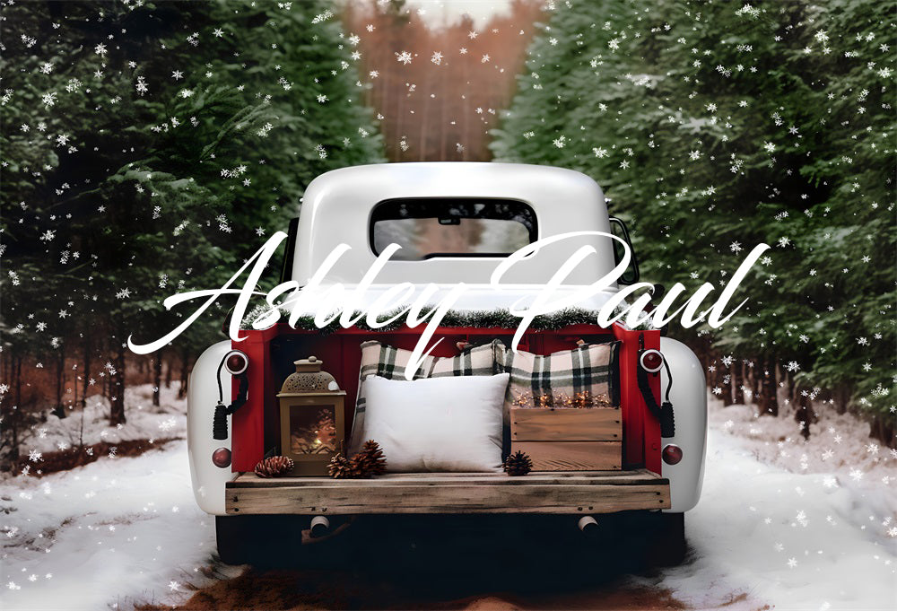 Kate Winter Snowflake Truck Backdrop Designed by Ashley Paul - Kate Backdrop AU