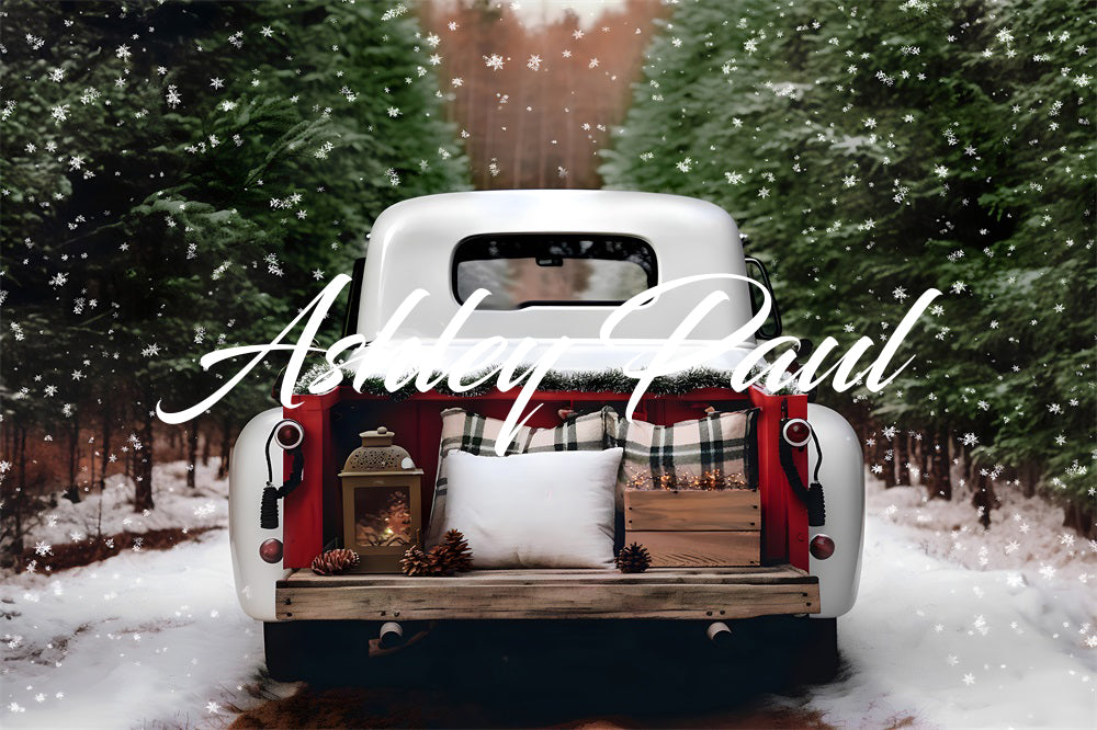 Kate Winter Snowflake Truck Backdrop Designed by Ashley Paul - Kate Backdrop AU
