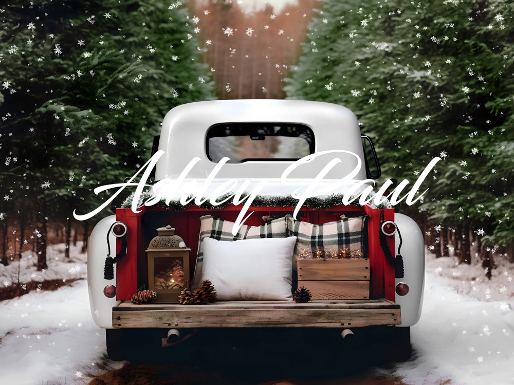 Kate Winter Snowflake Truck Backdrop Designed by Ashley Paul - Kate Backdrop AU