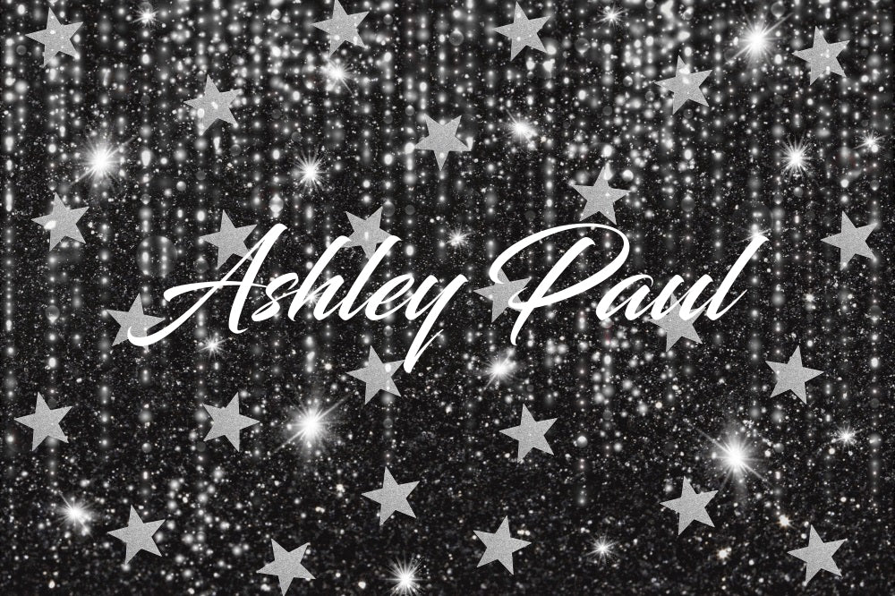 Kate Black Shiny Stars Backdrop Designed by Ashley Paul - Kate Backdrop AU
