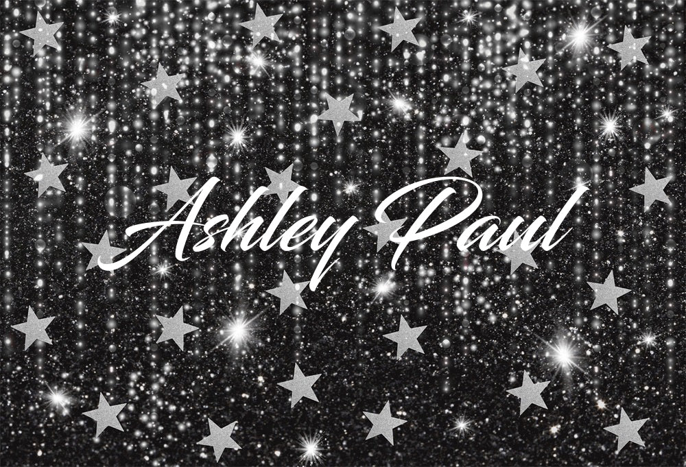 Kate Black Shiny Stars Backdrop Designed by Ashley Paul - Kate Backdrop AU