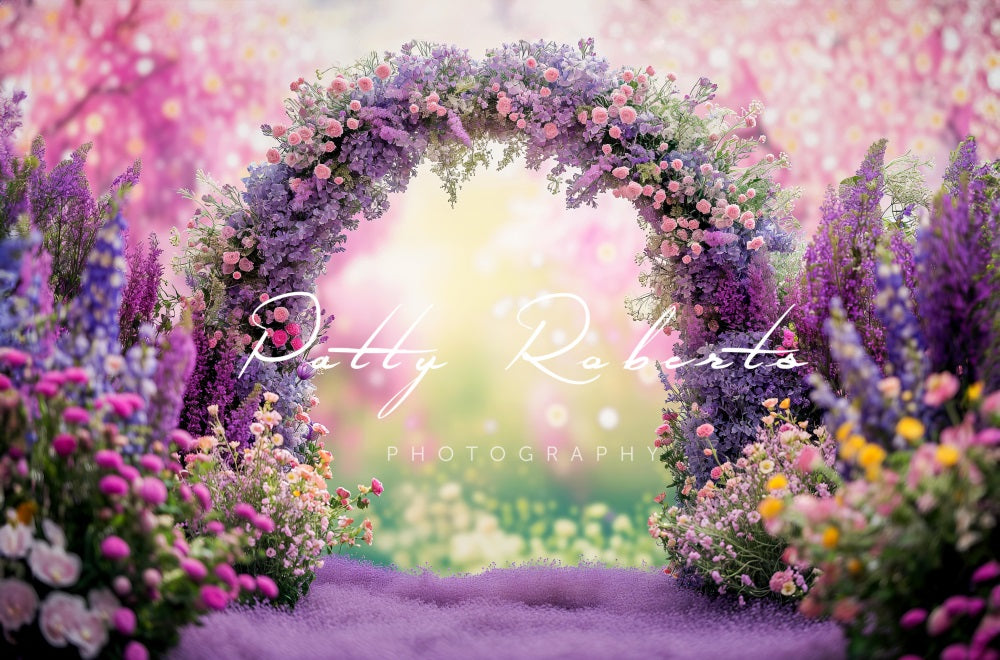 Kate Violet Spring Flowers Arch Backdrop Designed by Patty Robertss - Kate Backdrop AU