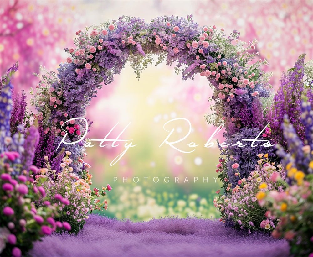 Kate Violet Spring Flowers Arch Backdrop Designed by Patty Robertss - Kate Backdrop AU