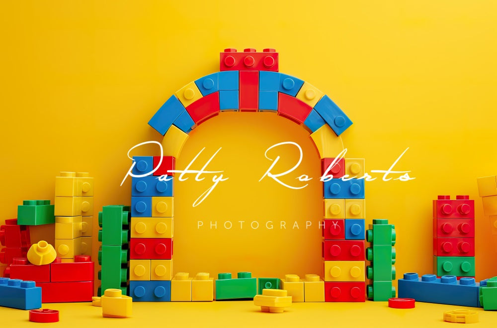 Kate Yellow Lego Bricks Backdrop Designed by Patty Roberts