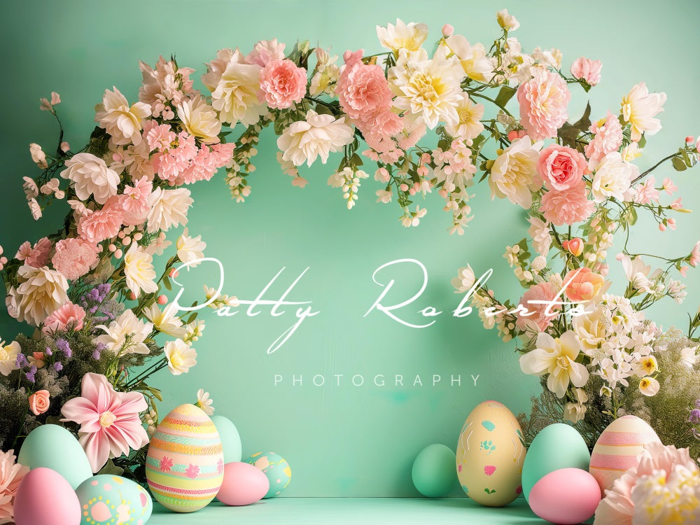 Kate Green Easter Backdrop with Flowers Designed by Patty Roberts