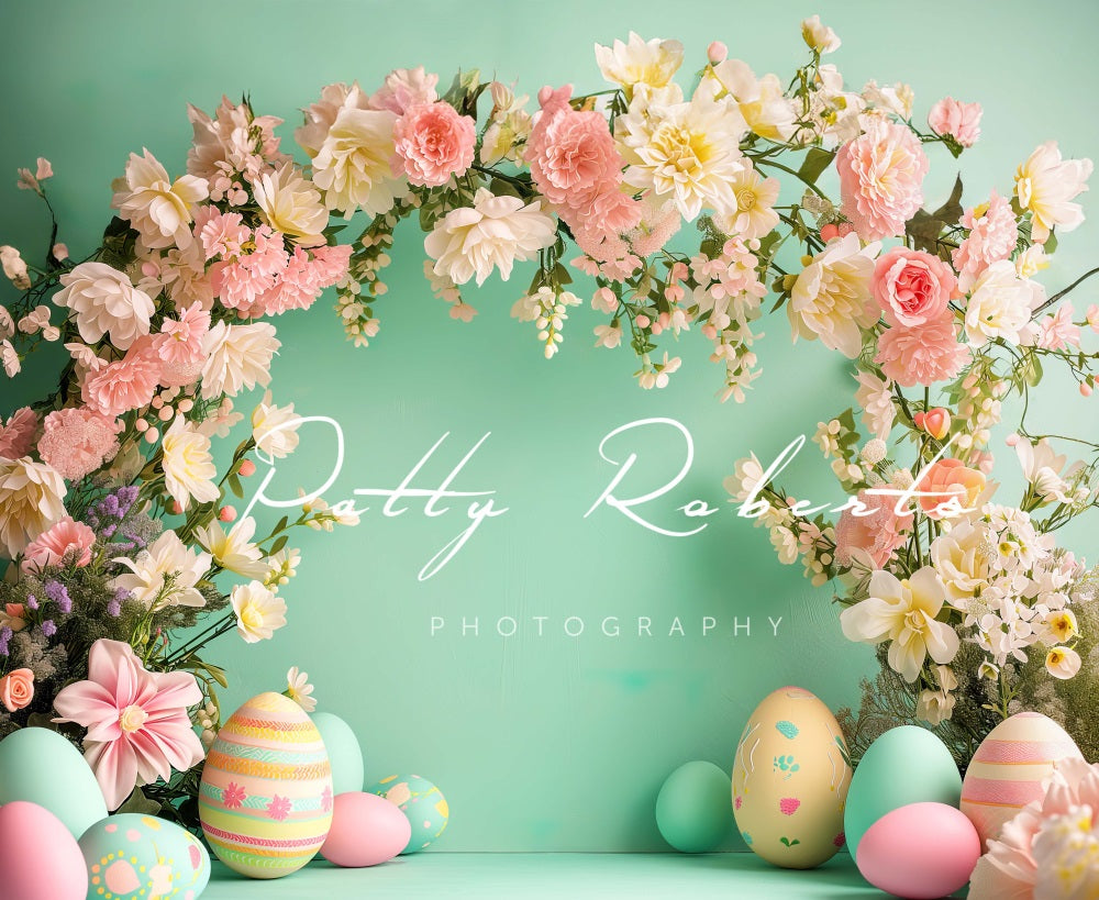 Kate Green Easter Backdrop with Flowers Designed by Patty Robertss - Kate Backdrop AU