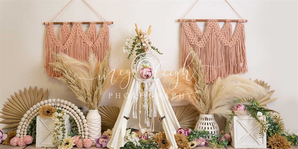 Kate BohoOasis Tent Backdrop Cake Smash Designed by Megan Leigh Photography