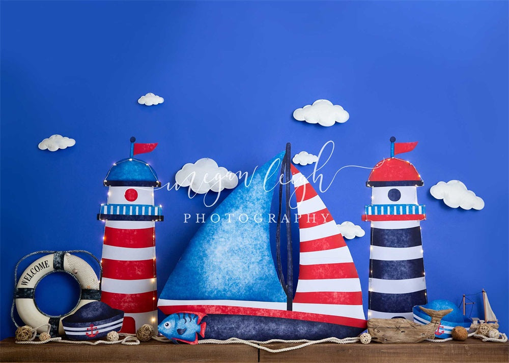Kate Sail Away Cake Smash Backdrop Designed by Megan Leigh Photography