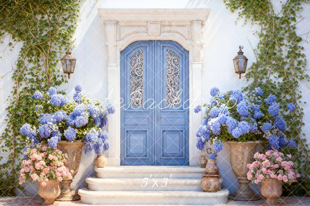Kate Spring Blue Door Hydrangea Backdrop Designed by Emetselch - Kate Backdrop AU