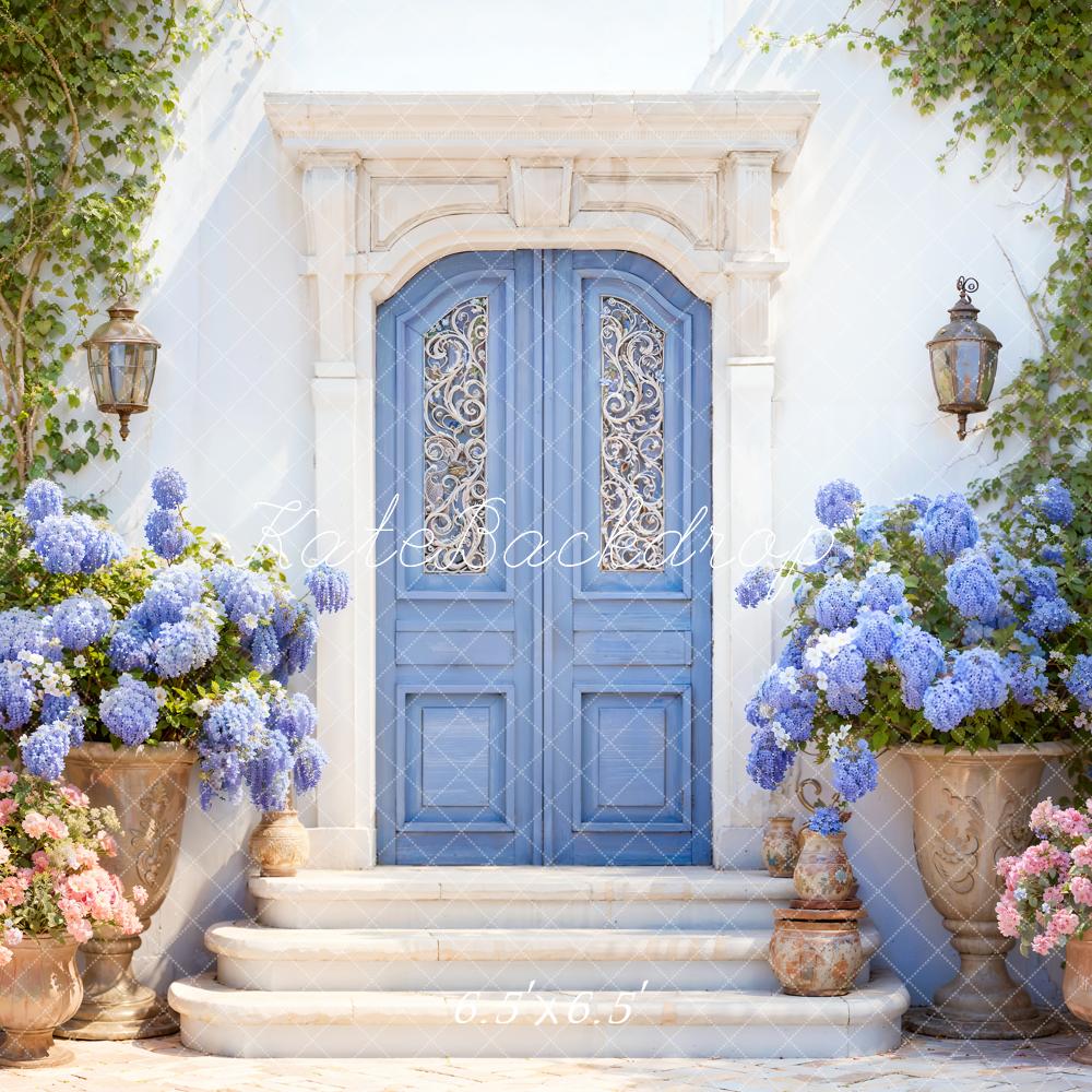 Kate Spring Blue Door Hydrangea Backdrop Designed by Emetselch - Kate Backdrop AU