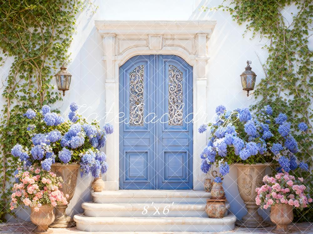 Kate Spring Blue Door Hydrangea Backdrop Designed by Emetselch - Kate Backdrop AU